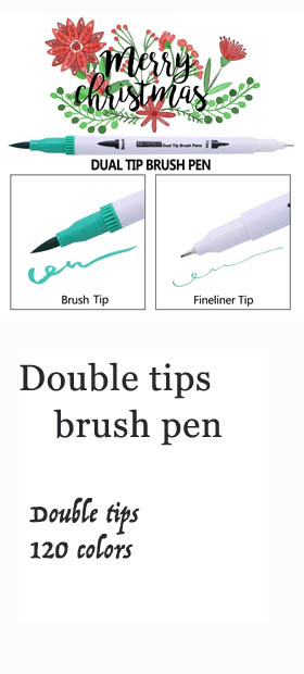 dual tip fineliner brush marker pen
